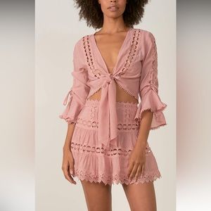 Elan rose coverup. Sold as a set. Both top and bottom are size small